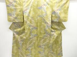 大特価品　扇に草花模様織り出し本場大島紬着物